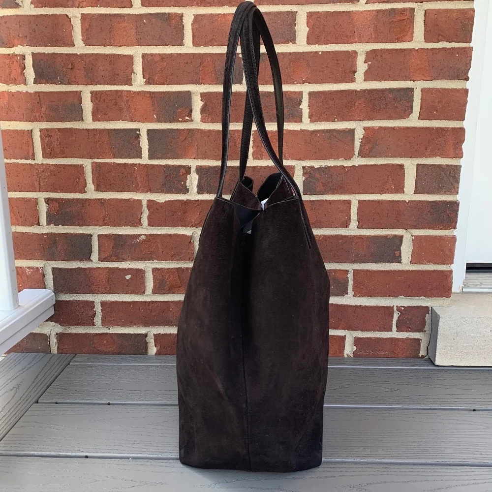 Madewell The Shopper Tote in Brown Suede Leather
